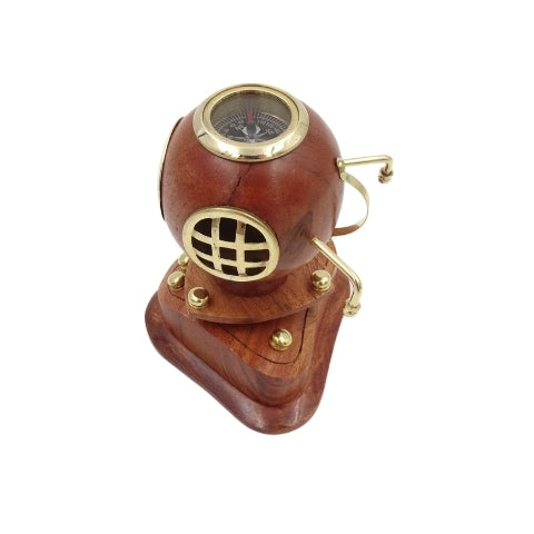 Kleiner Retro-Taucherhelm mit Uhr und Personalisierung