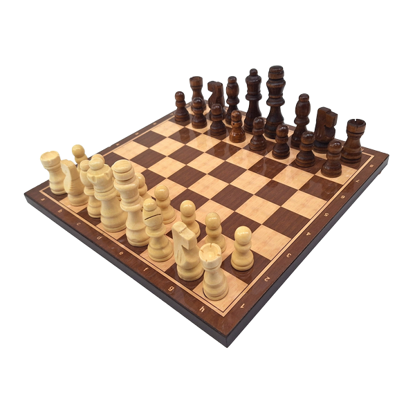 Klassisches Holzschach 27 x 27 cm mit personalisierter Gravur