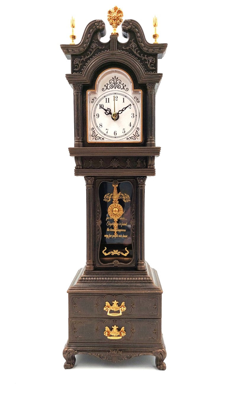 Retro-Oma-Uhr mit Spieluhr und personalisierter Gravur, elegante Schmuckschatulle, Höhe 37,5 cm, ideales Vintage-Geschenk
