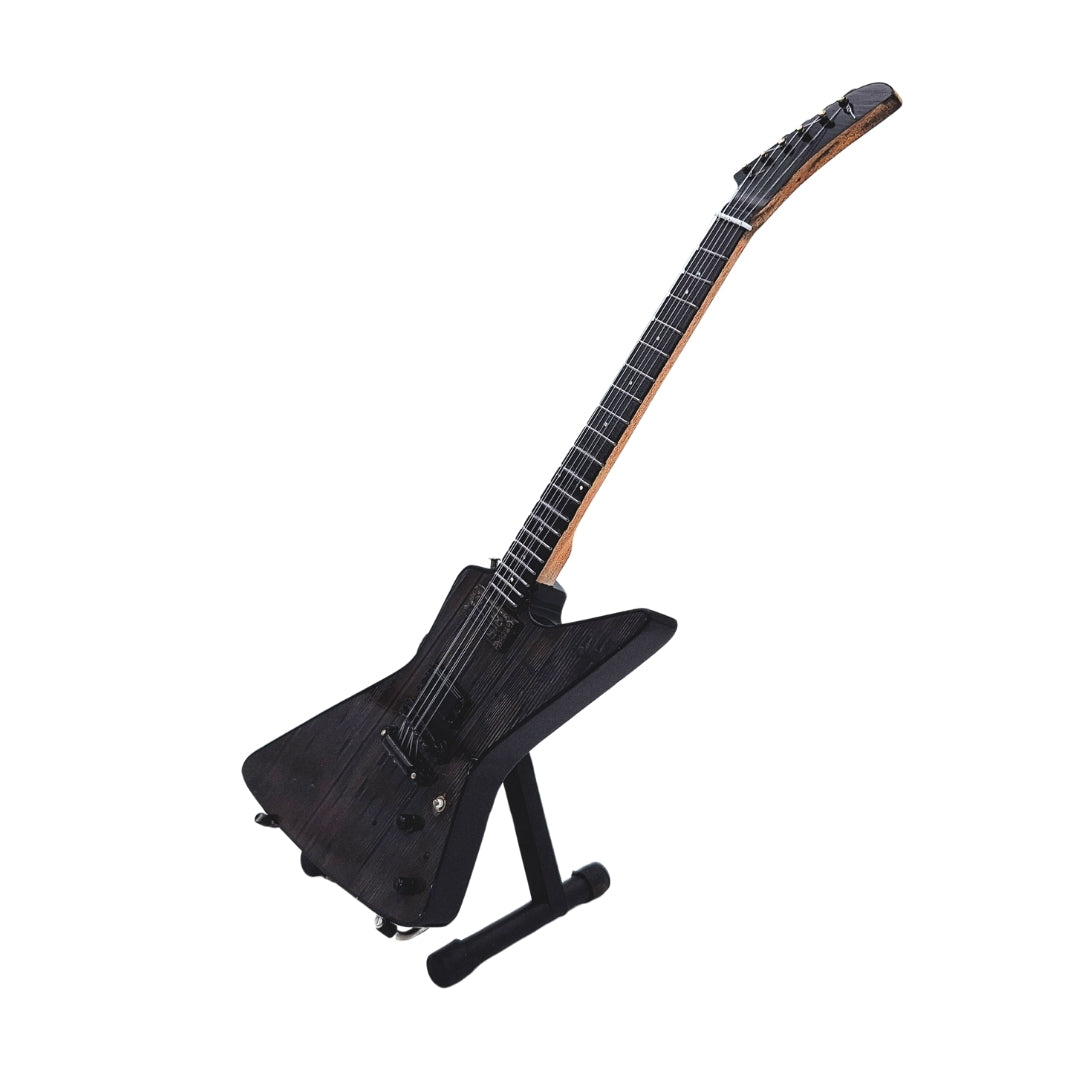 Mini-Gitarre Metallica James Hetfield MGT-8860 mit Gravur – Mahagonidekoration 27,5 cm – Geschenk für Rockfans und Sammler