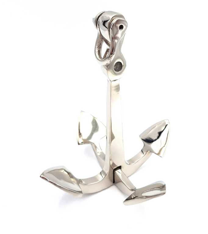 Metallanker, 20 cm, silberfarben, mit Gravurmöglichkeit – maritime Dekoration als Geschenk für Meer- und Segelliebhaber