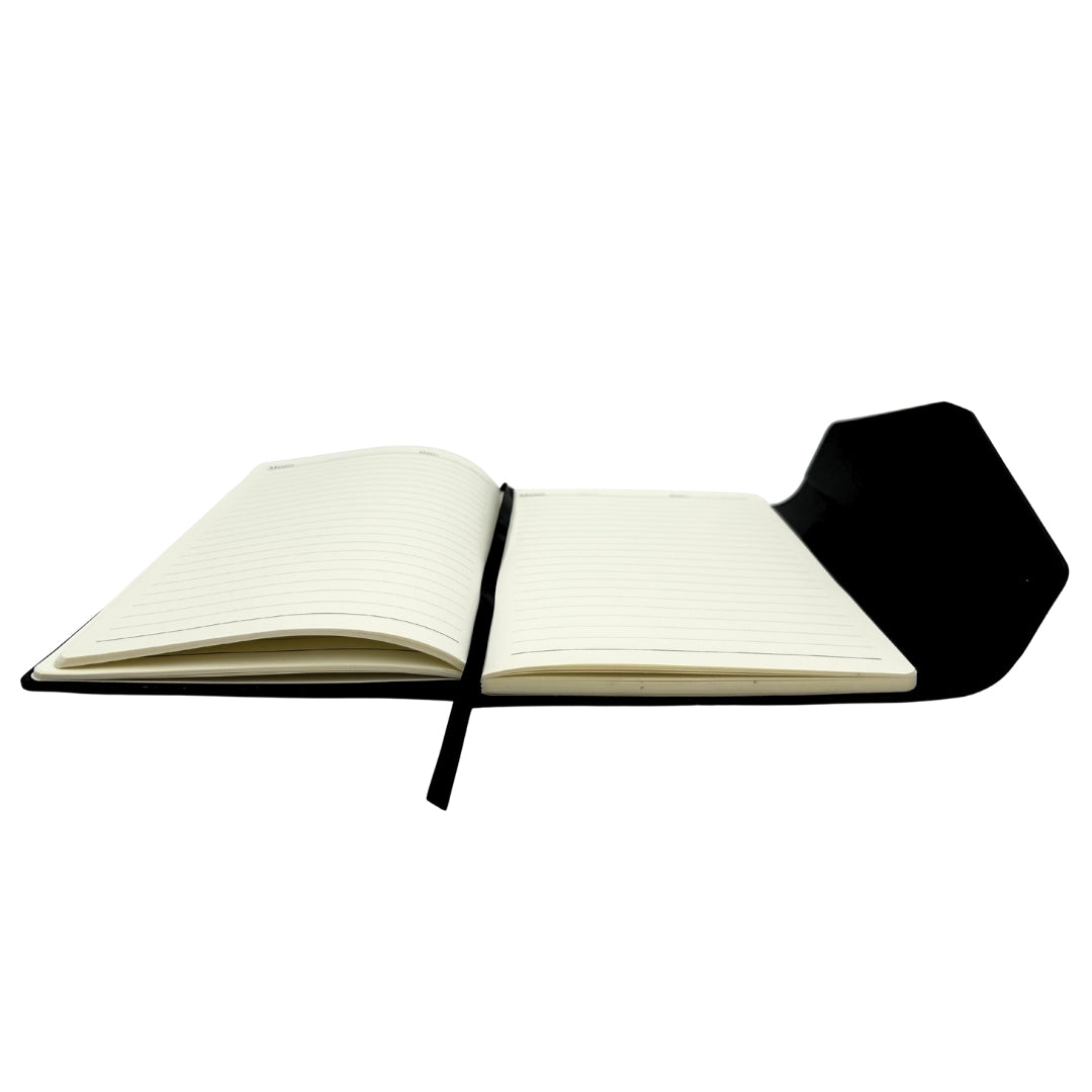 Elegantes Premium-Geschenkset mit Personalisierung – Leder-Notizbuch A5, Kugelschreiber und 16GB USB-Stick in schwarz-goldener Box