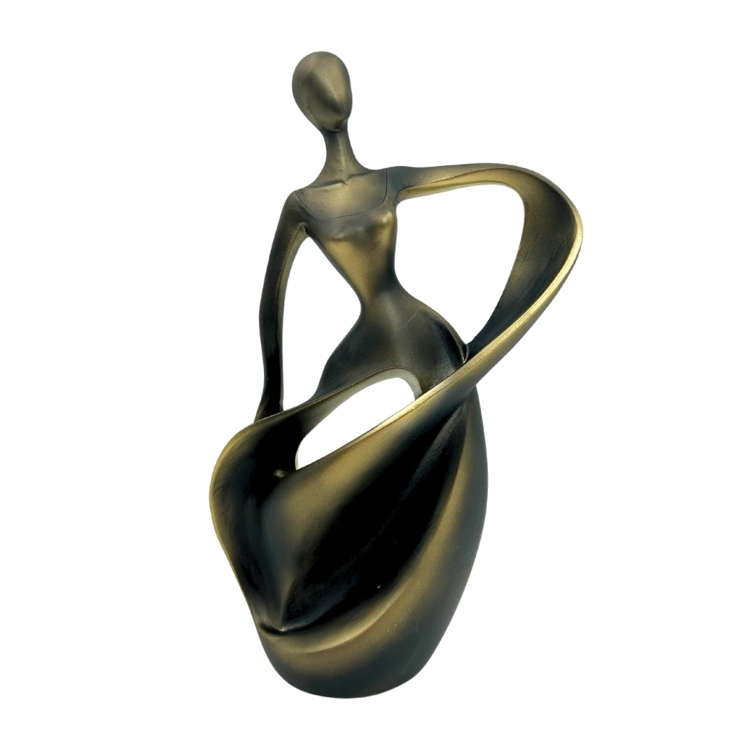 Tänzerinnenfigur in antikem Gold, 24 cm, mit personalisierbarer Gravur