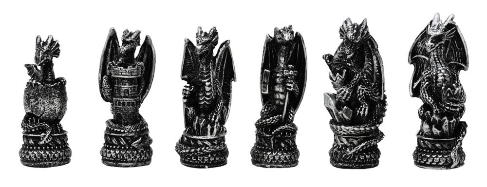 Fantasy-Drachen-Schach mit personalisierbarer Gravur