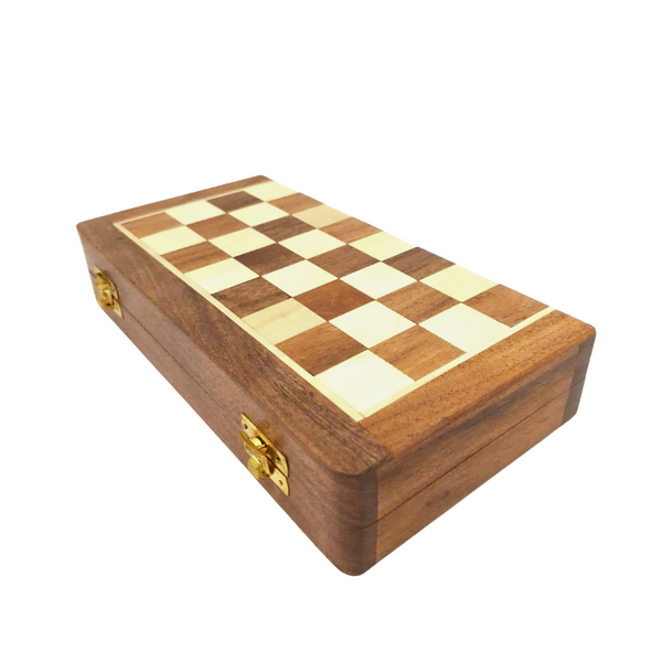 Magnetisches Holzschach 25x25 cm mit Gravurpersonalisierung