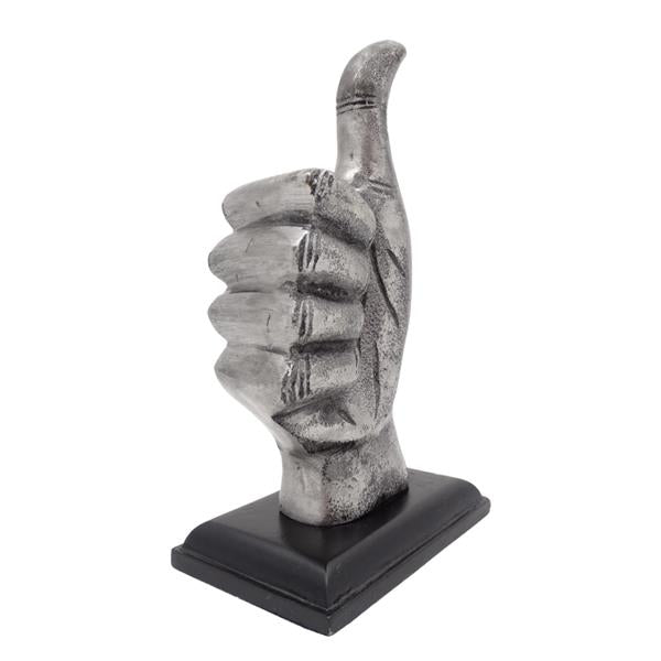 Dekorative Daumen-hoch-Figur „OK“ aus Aluminium, 20 cm, mit personalisierbarer Gravur