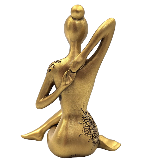 Goldene dekorative Yoga-Figur mit der Möglichkeit einer personalisierten Gravur