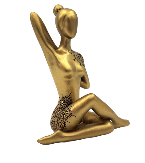 Goldene dekorative Yoga-Figur mit der Möglichkeit einer personalisierten Gravur