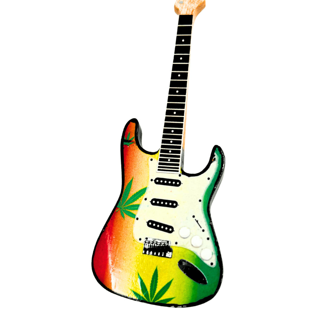 Schlüsselanhänger Gitarre im Stil von Bob Marley Reggae-Gadget - EGK-0641
