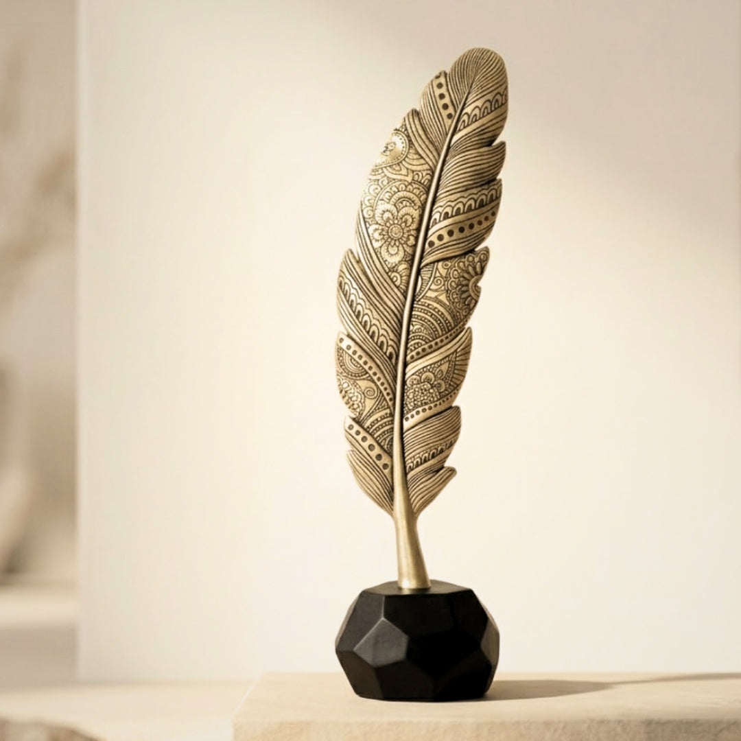 Goldene dekorative Feder 30,7 cm mit Gravurmöglichkeit