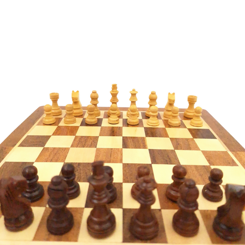Magnetisches Holzschach 25x25 cm mit Gravurpersonalisierung