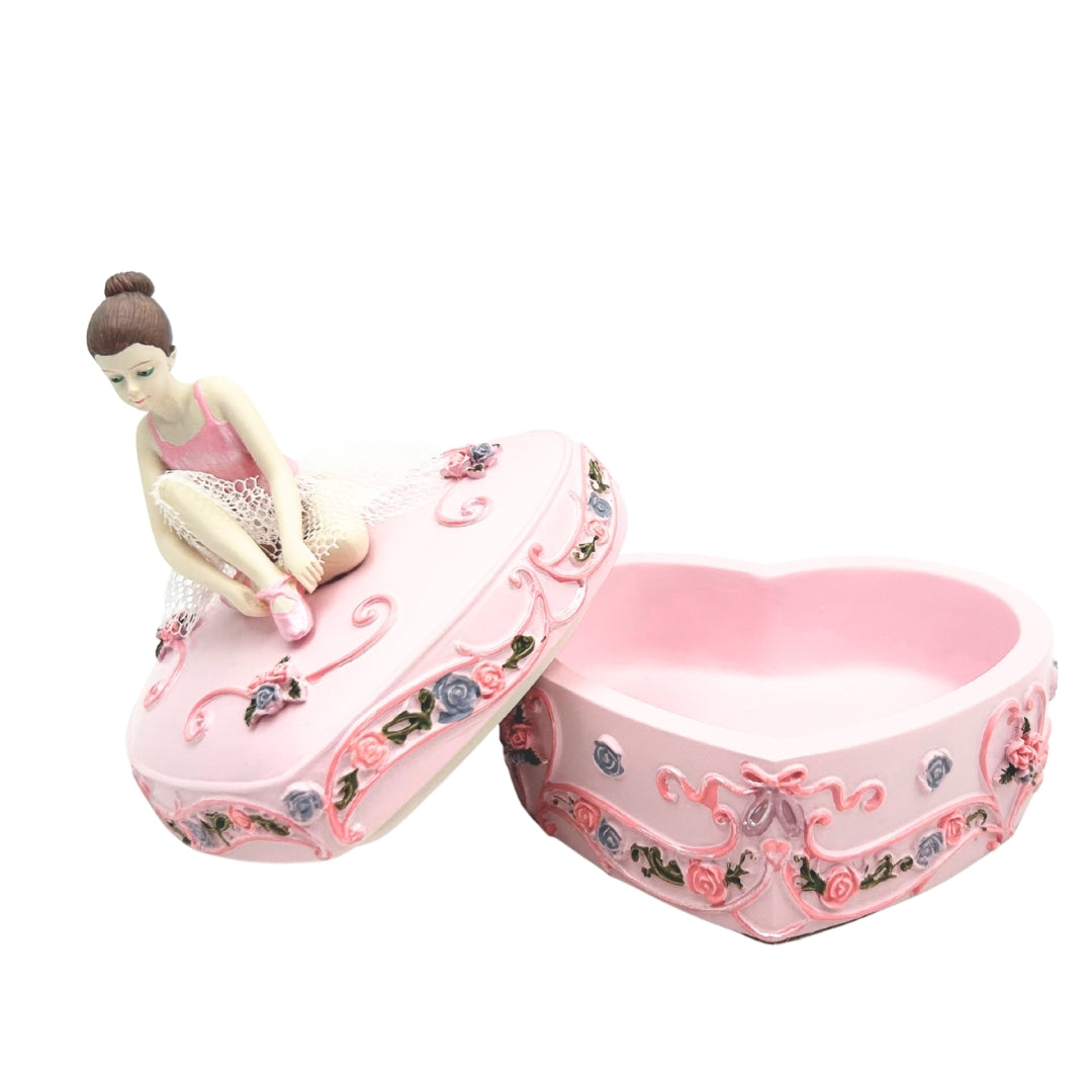 Spieluhr Ballerina Herz Schwanensee mit Personalisierung und Gravur, Rosa, 12,5 cm, Perfektes Geschenk zum Geburtstag oder Jubiläum
