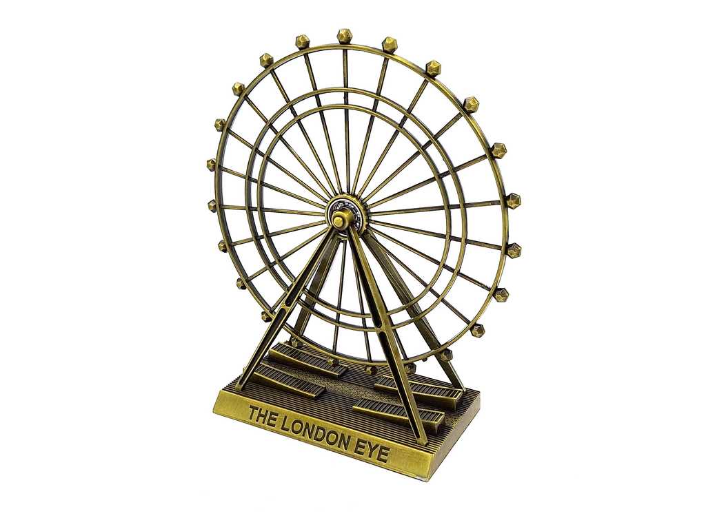 Riesenrad - Metall-Dekoration in Braun/Kupfer mit personalisierbarer Gravur