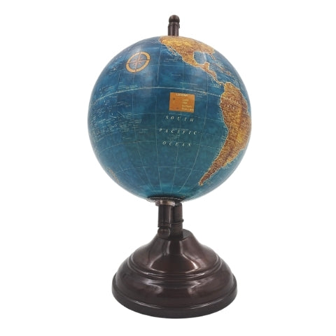 Dekorativer Globus Blue Ocean mit personalisierter Gravur