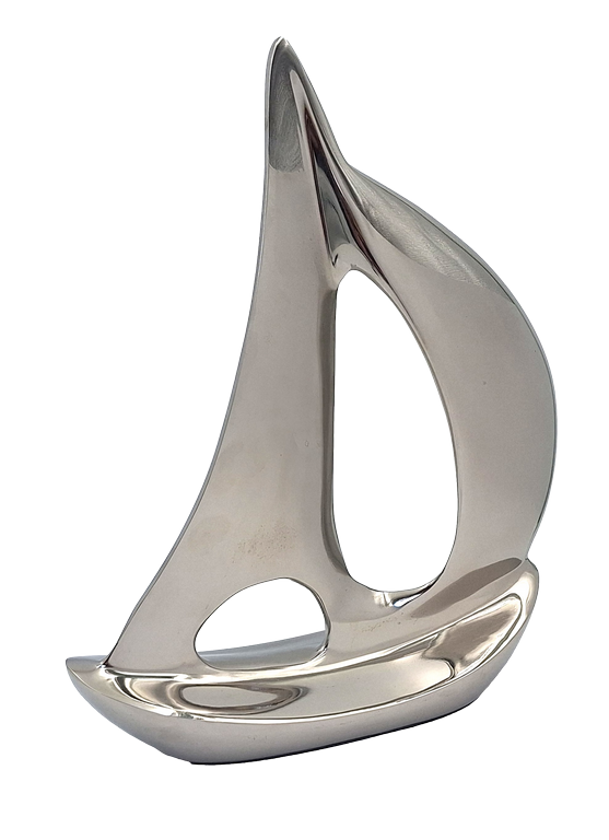 Elegantes Metallmodell einer Yacht, 36 cm, mit personalisierbarer Gravur