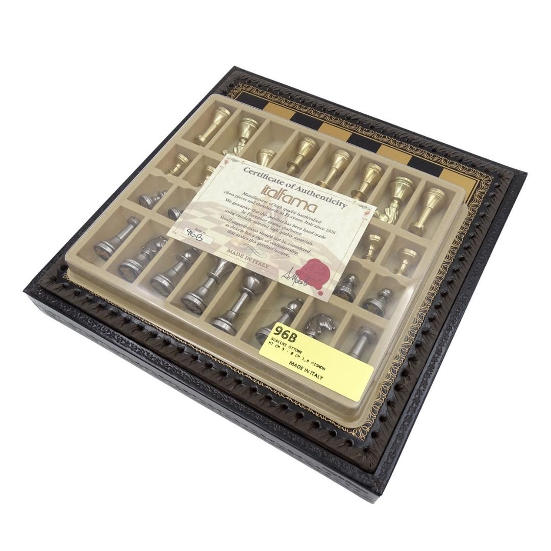 Exklusive Messing-Schachfiguren Italfama 28x28 cm mit personalisierter Gravur