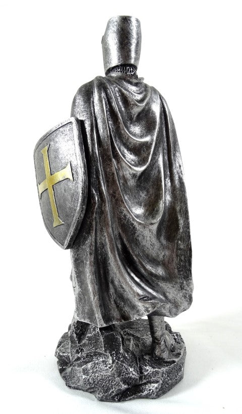 30 cm große Kreuzritterfigur mit Gravur