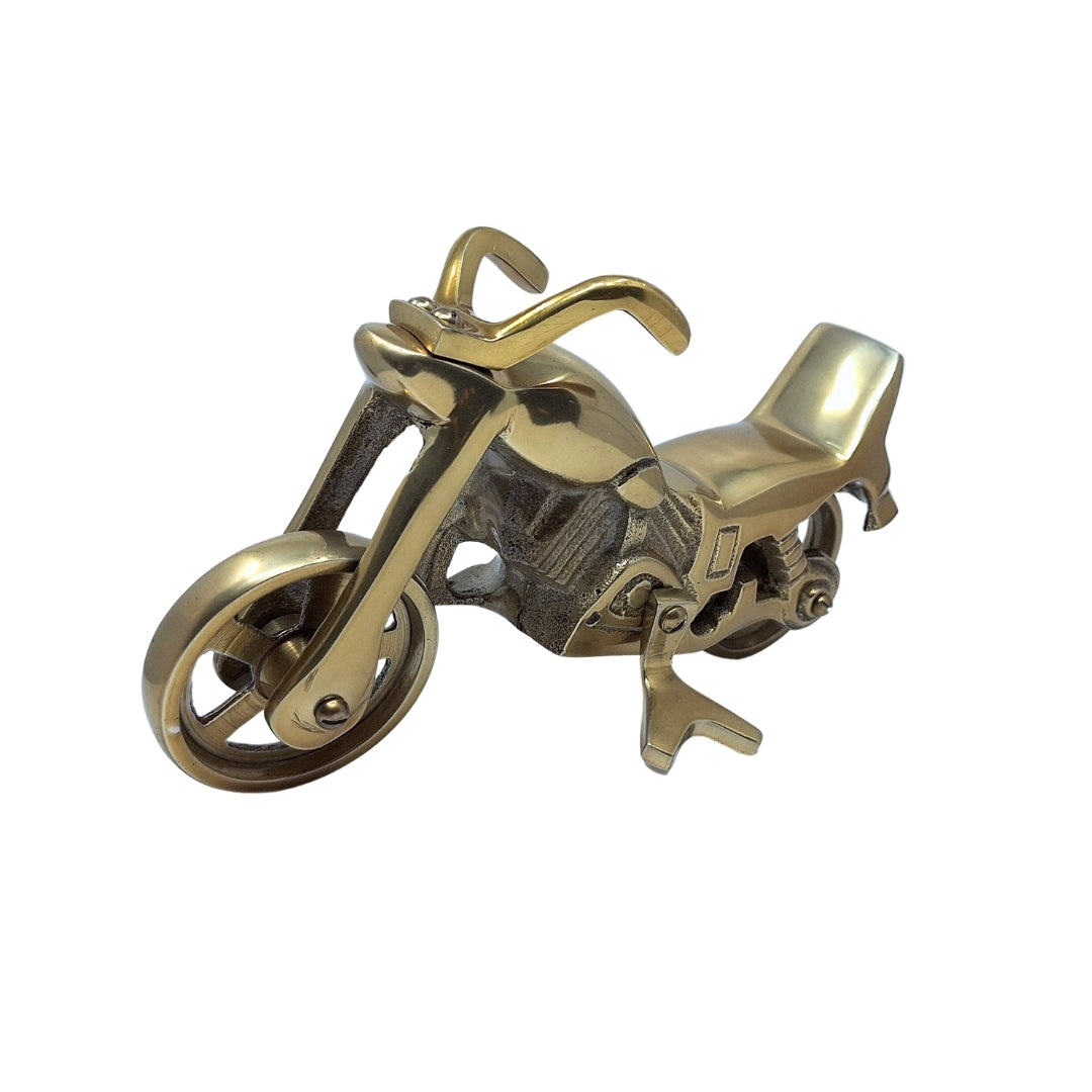 Motorradmodell N-2784 mit Gravurmöglichkeit – Antiker Messing, 23 x 14 cm