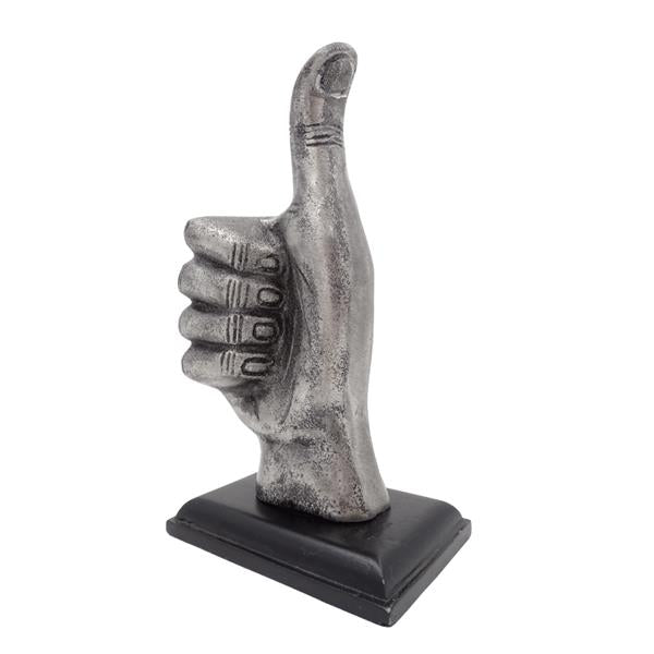 Dekorative Daumen-hoch-Figur „OK“ aus Aluminium, 20 cm, mit personalisierbarer Gravur