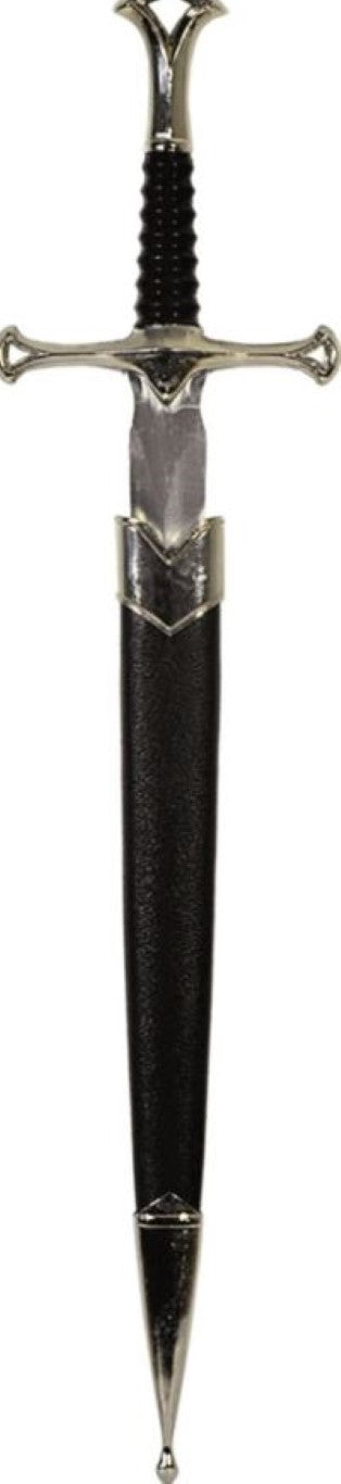 Replik eines mittelalterlichen Ritterdolchs, 35 cm, aus Edelstahl mit dekorativer Scheide