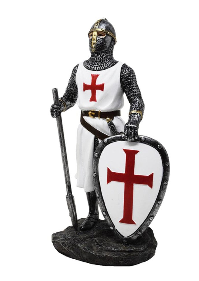 Figur Tempelritter 18,5 cm aus Polyresin mit Personalisierung durch Gravur