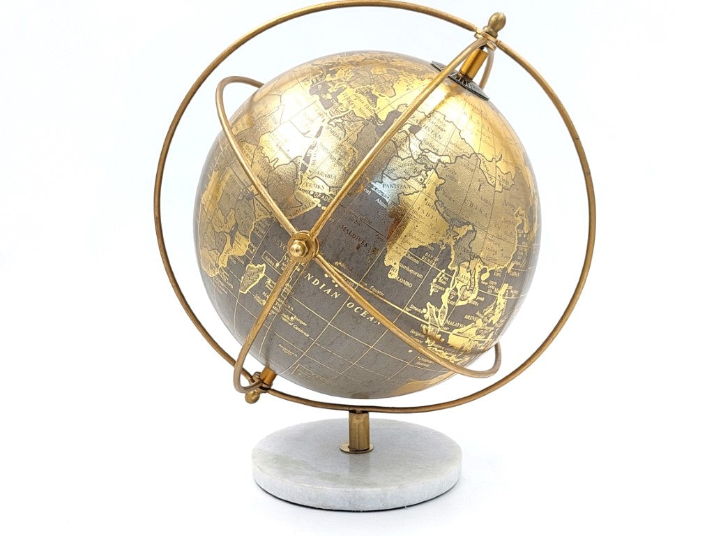 Dekorativer Globus auf Steinsockel GLB-127