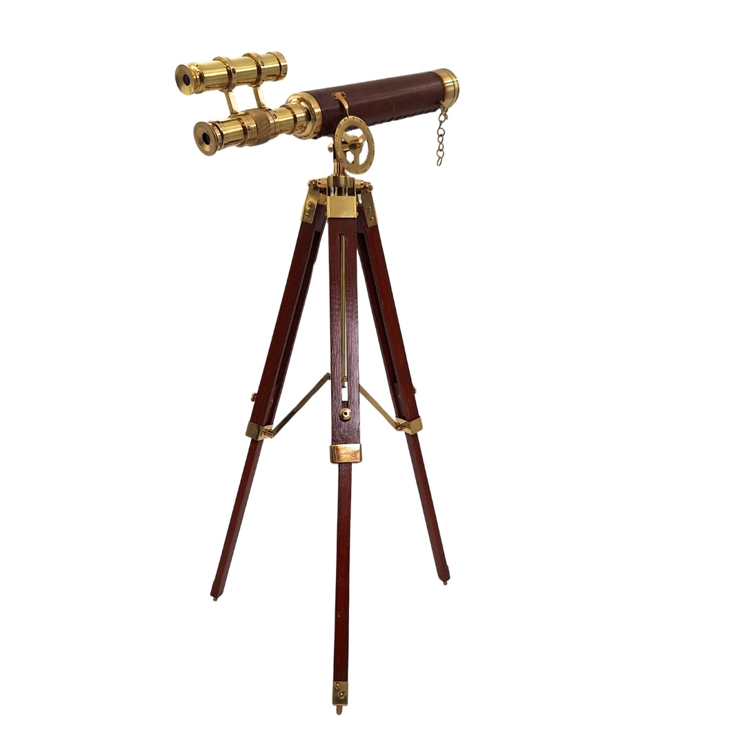 Messing-Teleskop auf Dreibein 57 cm mit Gravurpersonalisierung