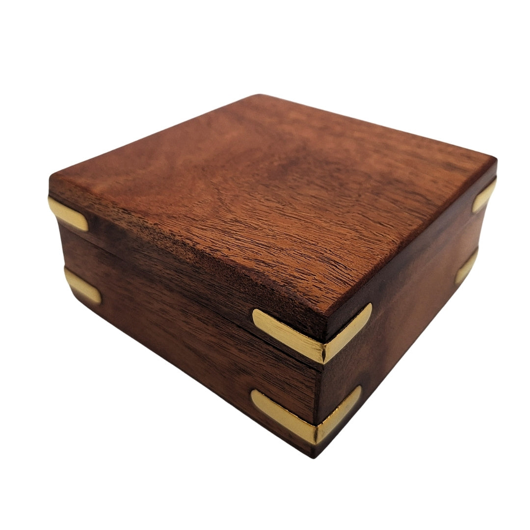 Messing-Kompass Map Reader mit Gravur in Retro-Holzkiste