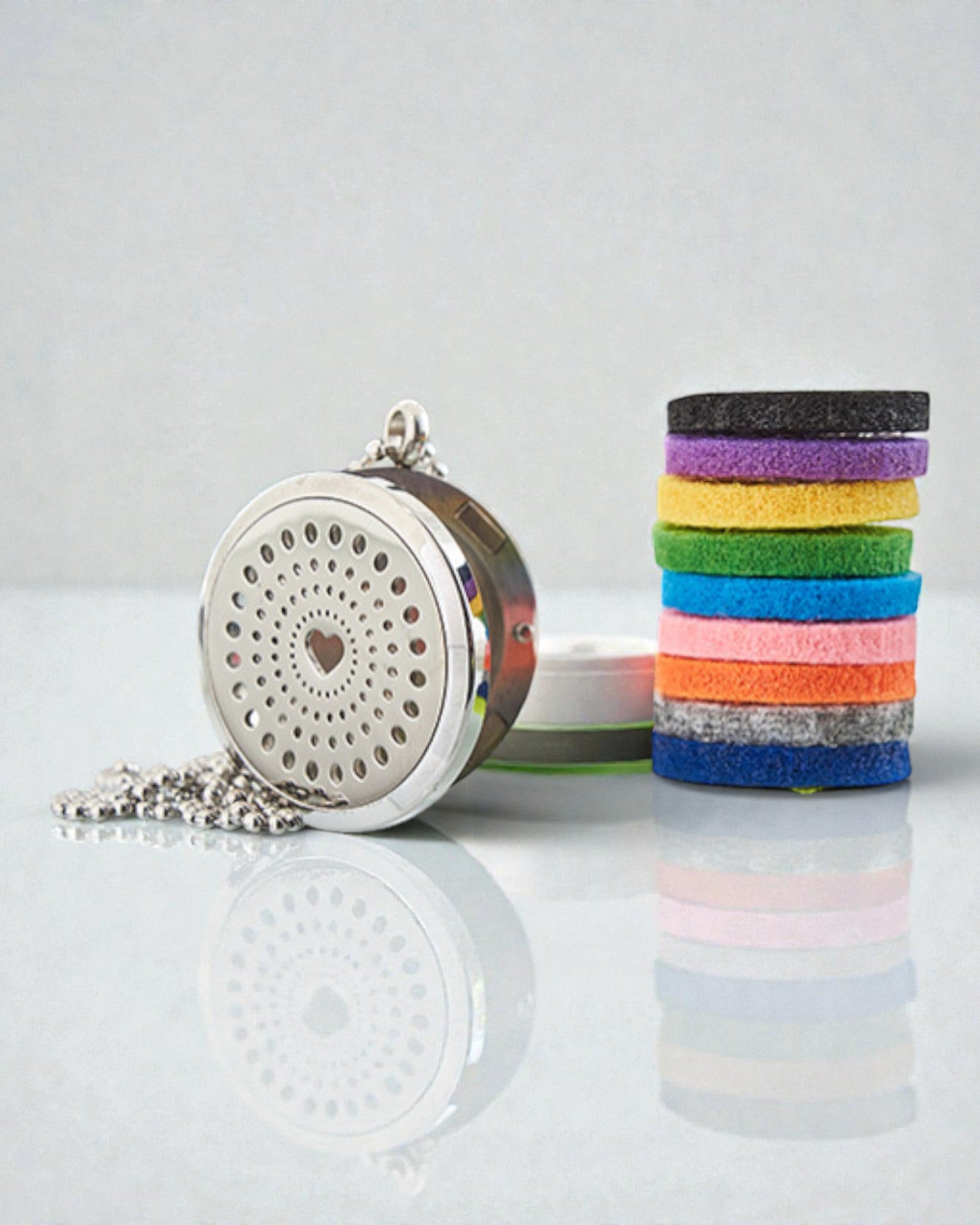 Celestia Heart – Aromatherapie-Halskette mit diamantförmigem Herzen 30 mm