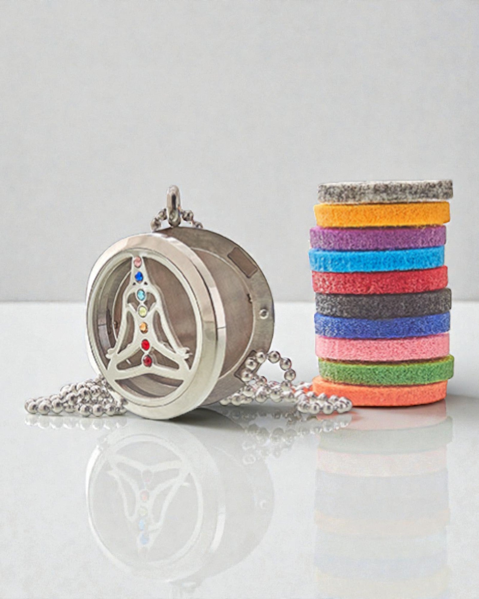 ZenAura – Aromatherapie-Halskette Yoga Chakra 30 mm