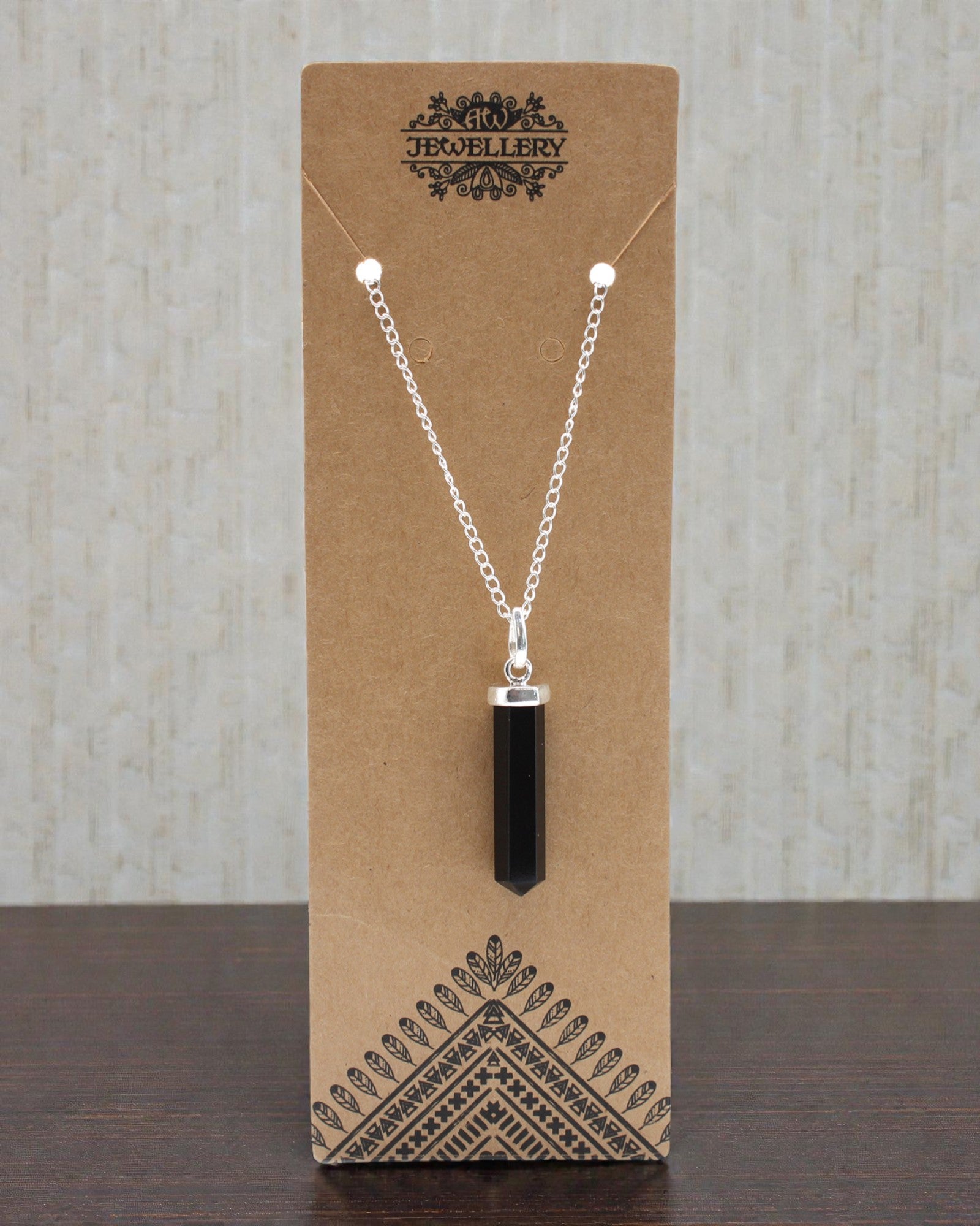 Obsidian-Spitze – klassischer Spitzenanhänger aus schwarzem Achat