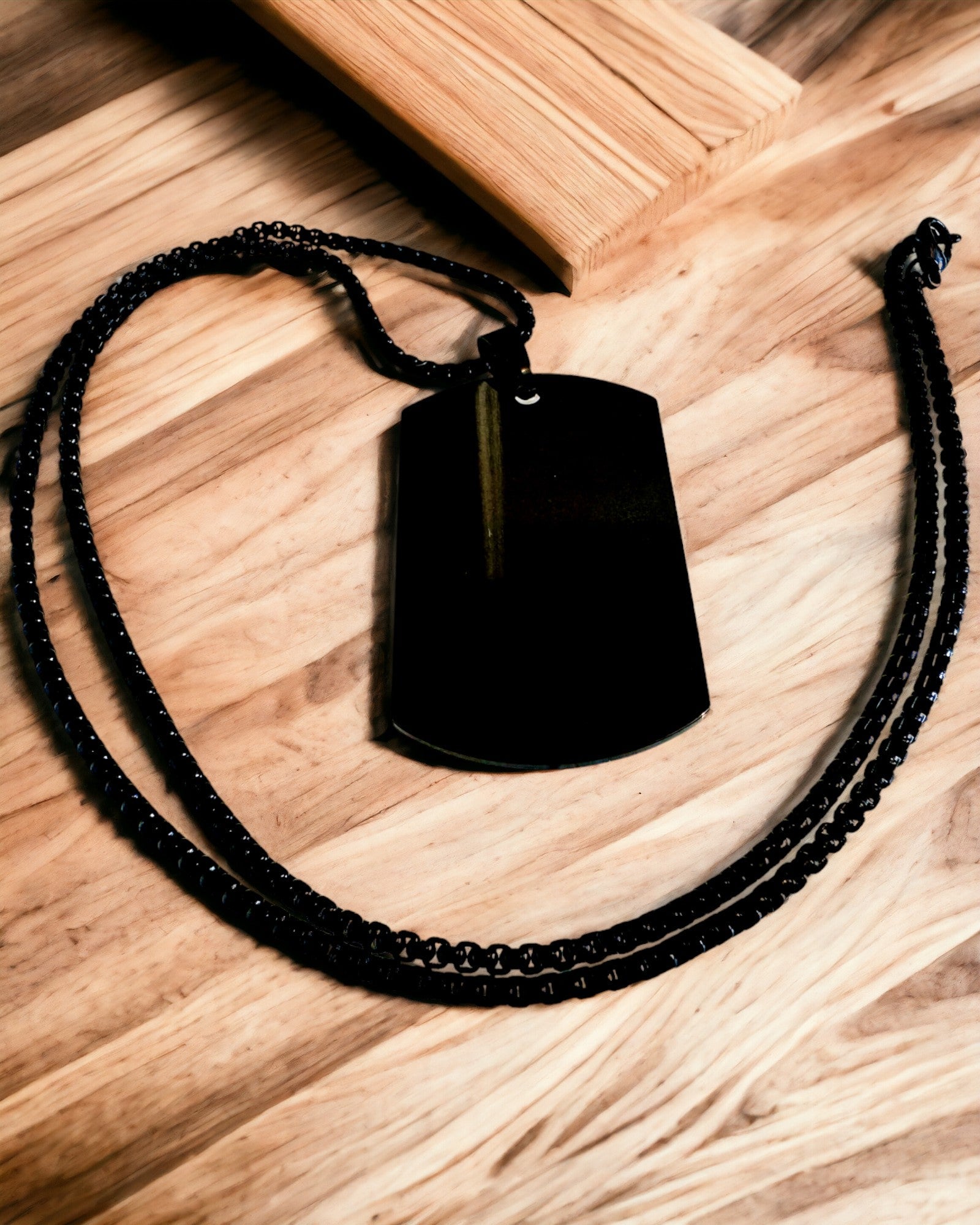 Halskette mit Dog Tag "Drei Schattierungen des Stils" - Erkennungsmarke - Eleganter Anhänger aus Edelstahl mit Gravuroption