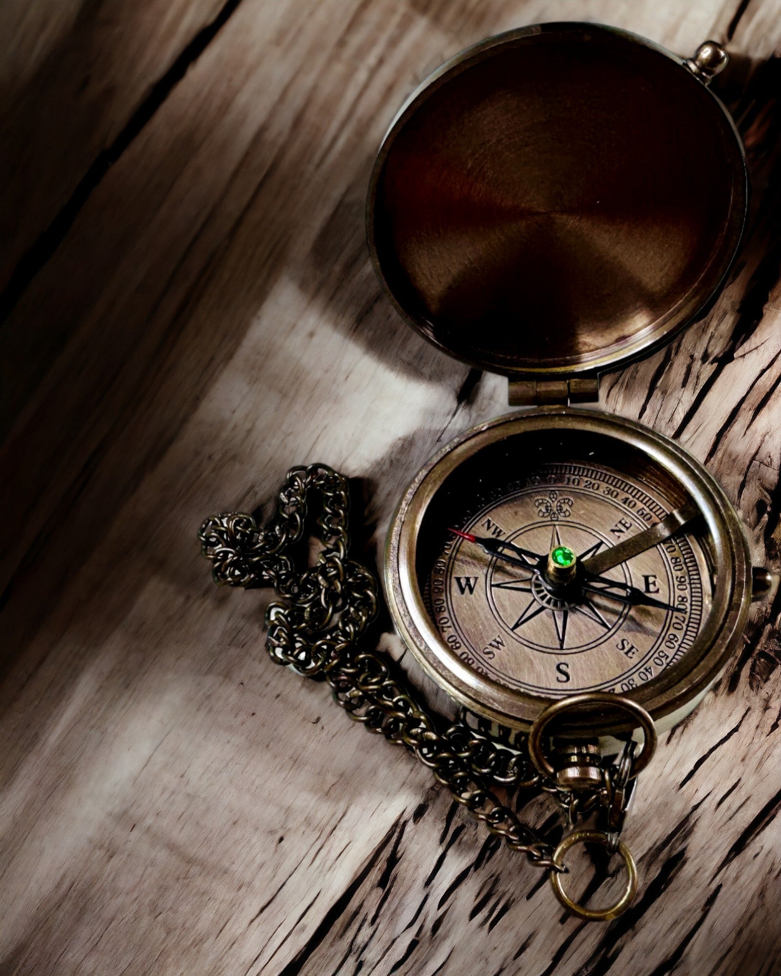 Kompass Indischer Odysseus – Retro-Entdecker-Perle - Möglichkeit zur Gravur