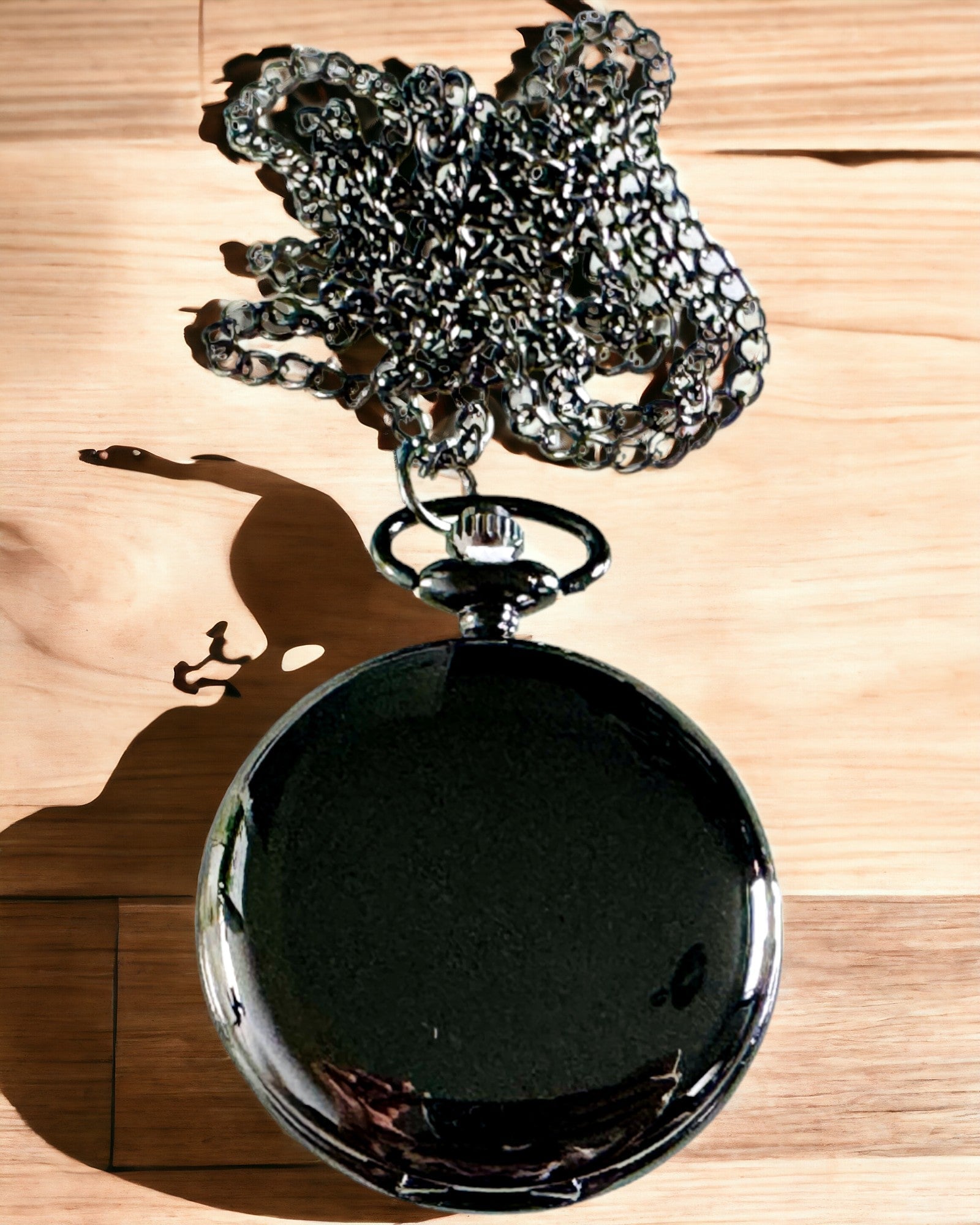 Schwarze Taschenuhr "Klassische Eleganz" mit Gravurmöglichkeit