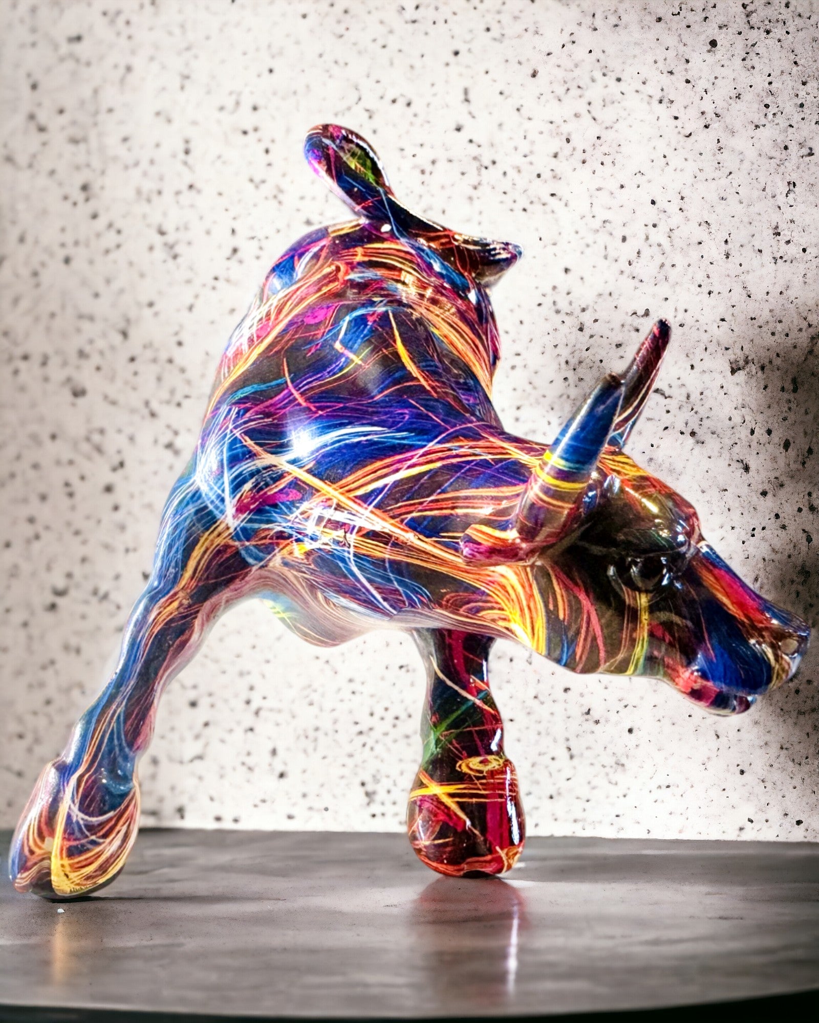 Dekorative Skulptur Stier "BullArt" – Einzigartige Kunst mit Gravuroption - 4 Farbvarianten, als personalisiertes Geschenk