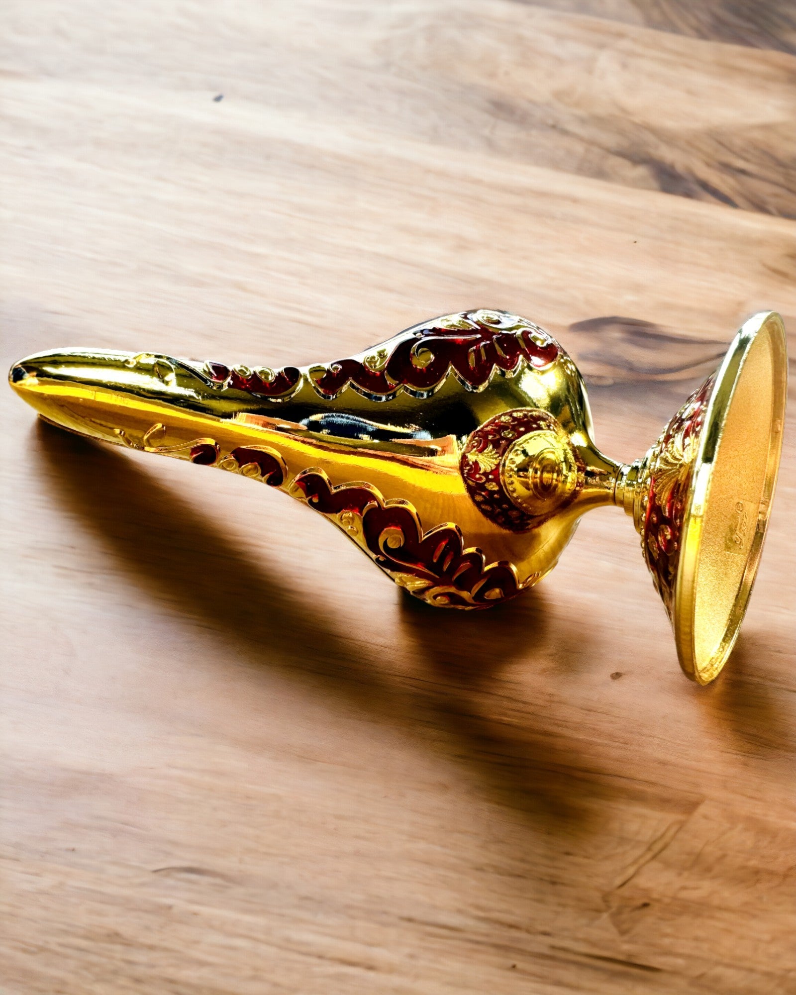 Magische Aladins Lampe mit Gravuroption - Variante Bordeaux, durchzogen mit Gold