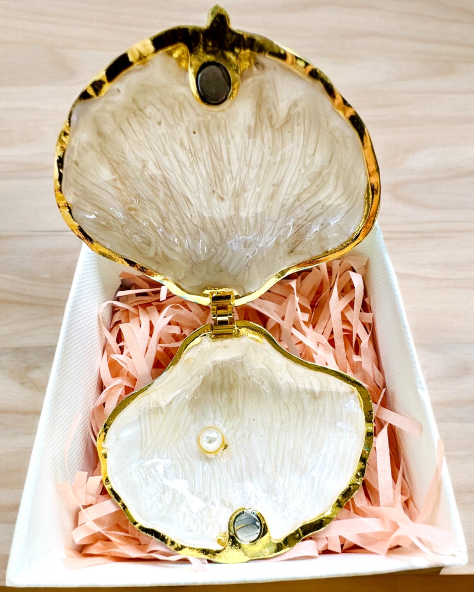 Schatzkammer der Erinnerungen Muschel - Schmuckversteck mit Personalisierung durch Gravur, Geschenk