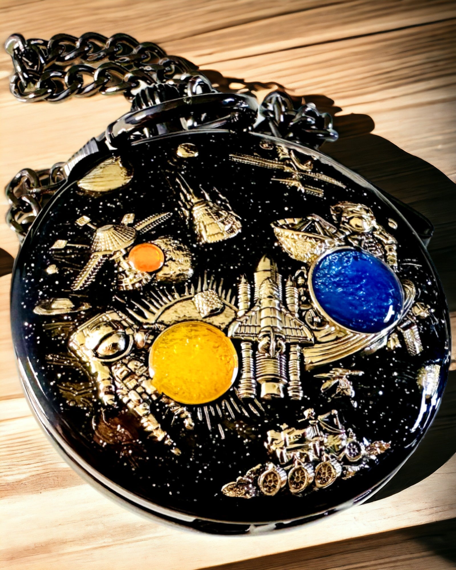 Taschenuhr "Astrum Temporis" - Silberrahmen. Möglichkeit zur Personalisierung mit Gravur