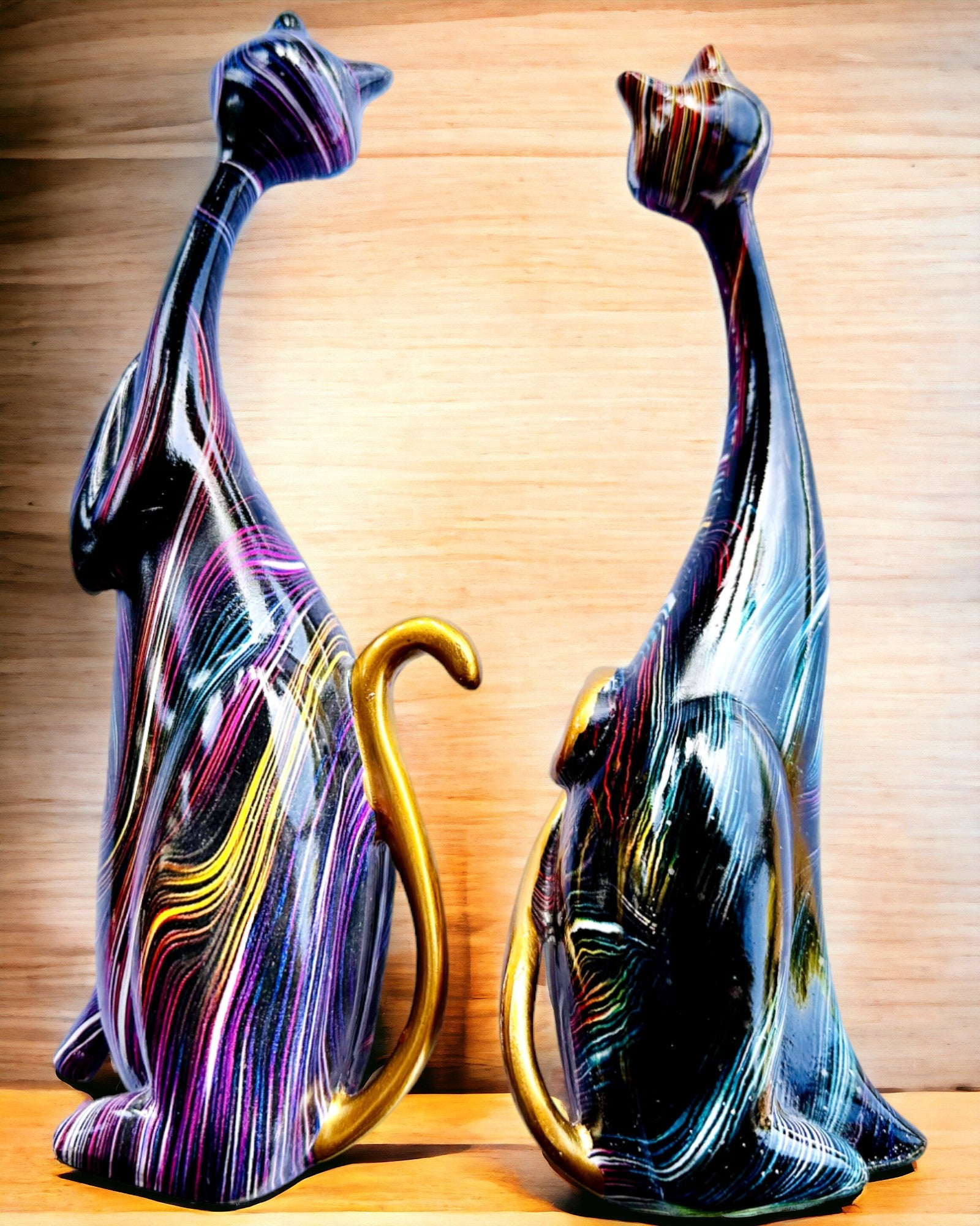 "Koci Eleganci" - Dekoratives Figurenset aus Harz mit der Möglichkeit zur Personalisierung durch Gravur