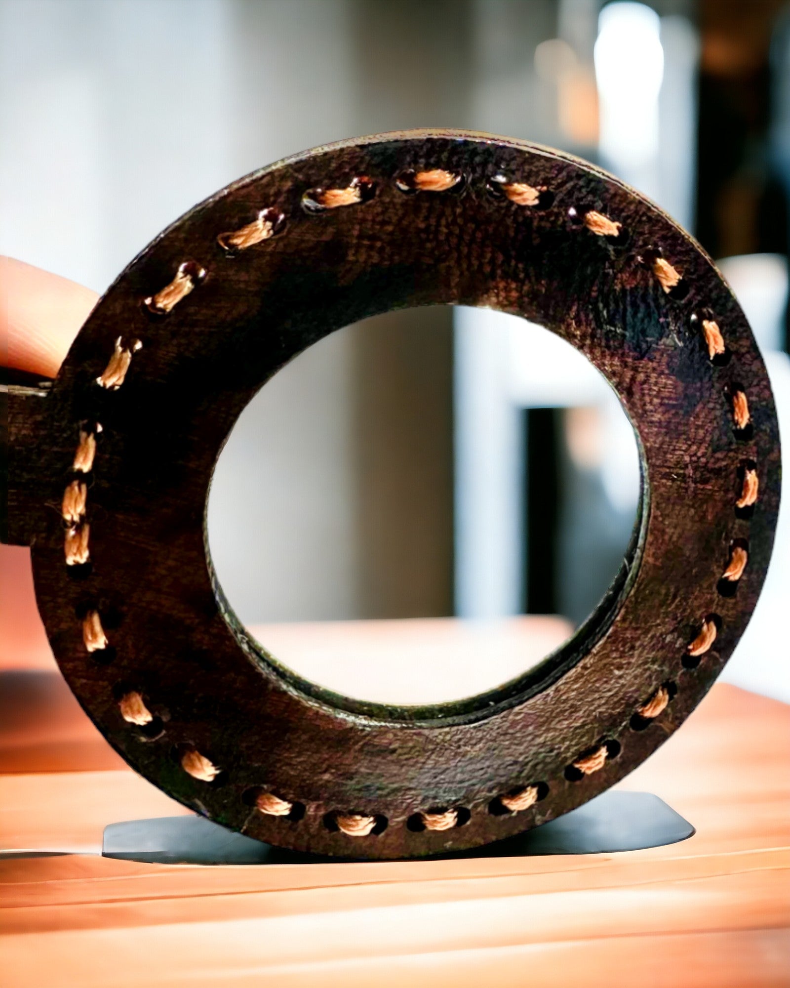 Indische Lupe Artefakt, Leder, handgefertigt - Personalisierung mit Gravur möglich