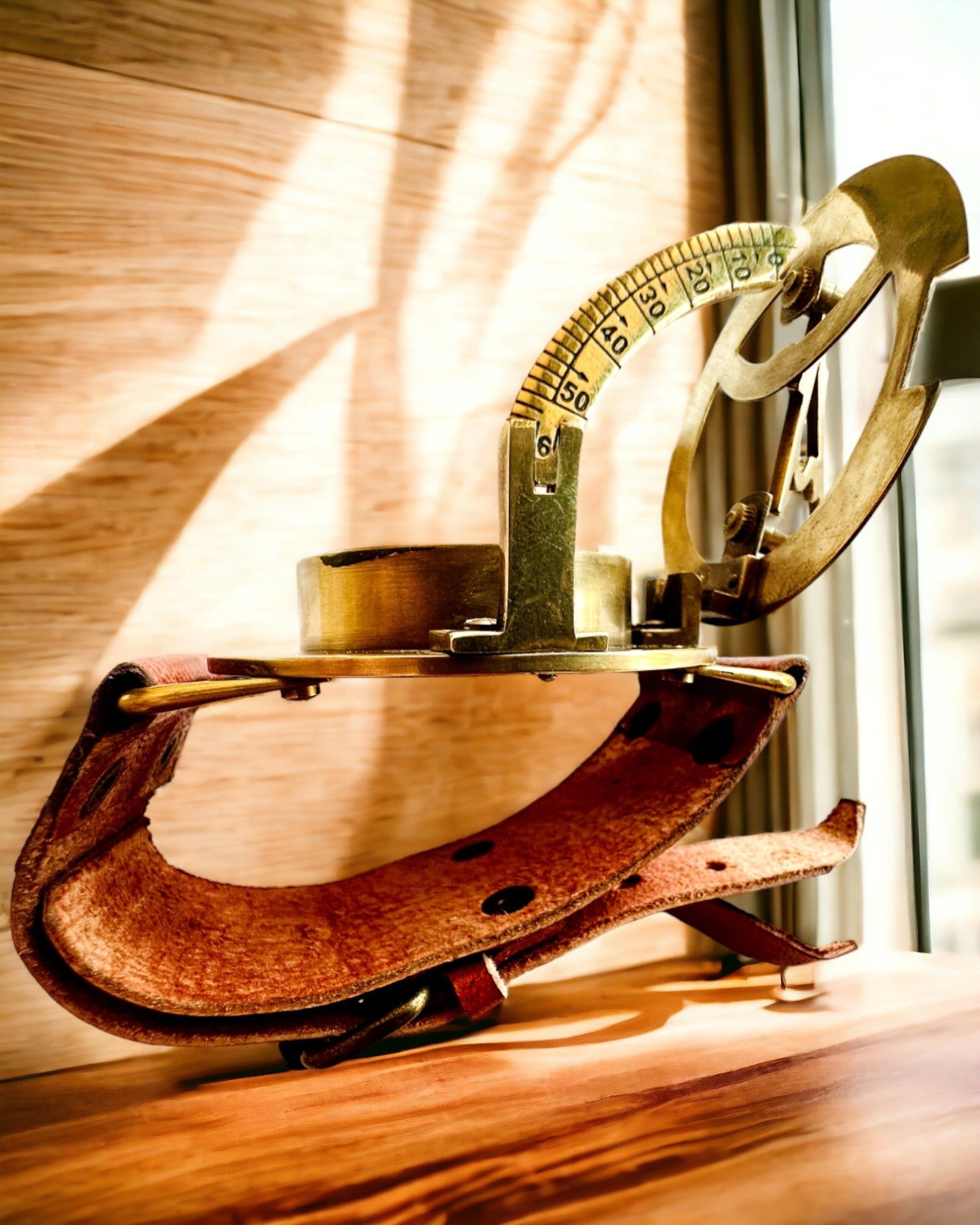 Sonnenuhr "Antiker Kompass", Armbanduhr mit Kompass, Personalisierung mit Gravur möglich