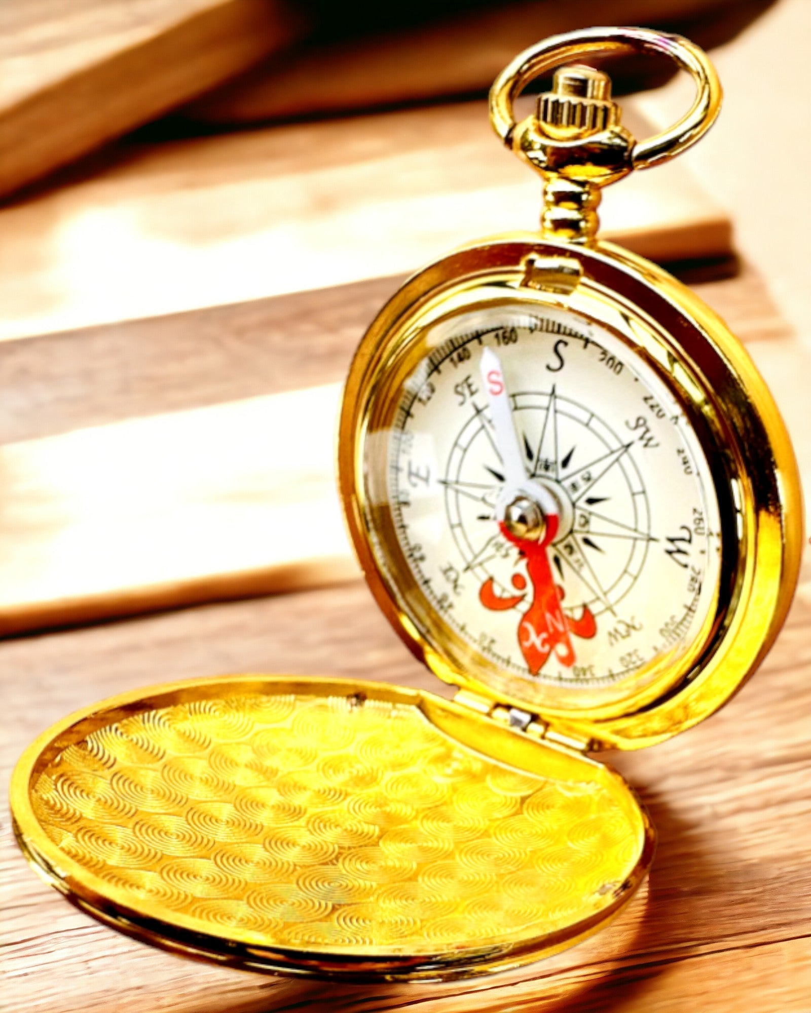 Kompass Wanderer mit Gravuroption - Farbe Gold