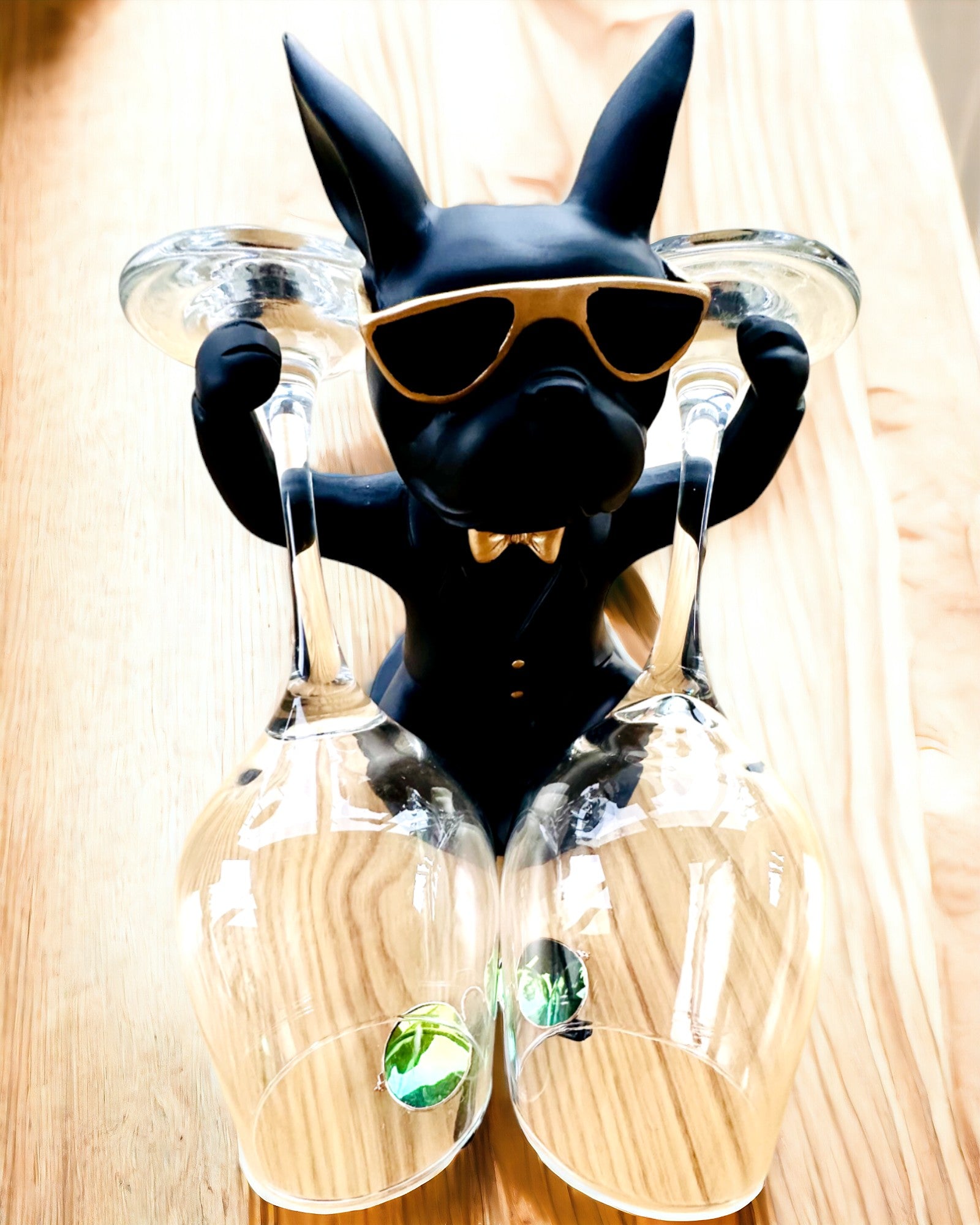 Figur Bulldog Elegance - Exklusiver Glasständer, Personalisierung mit Gravur möglich