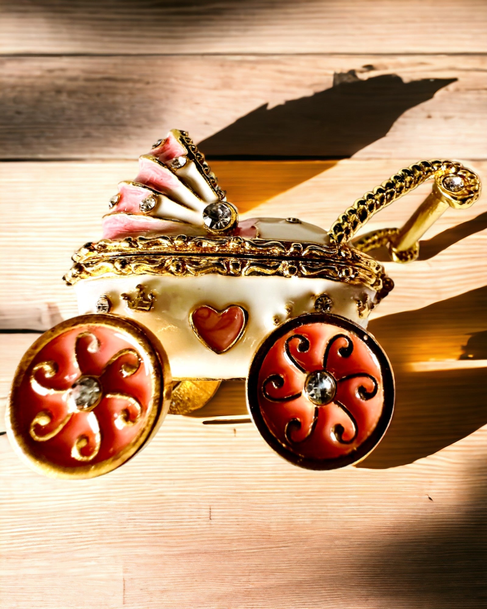 Kleiner Märchenwagen für Schmuck, Schätze - Königliche Eleganz, Personalisierung mit Gravur