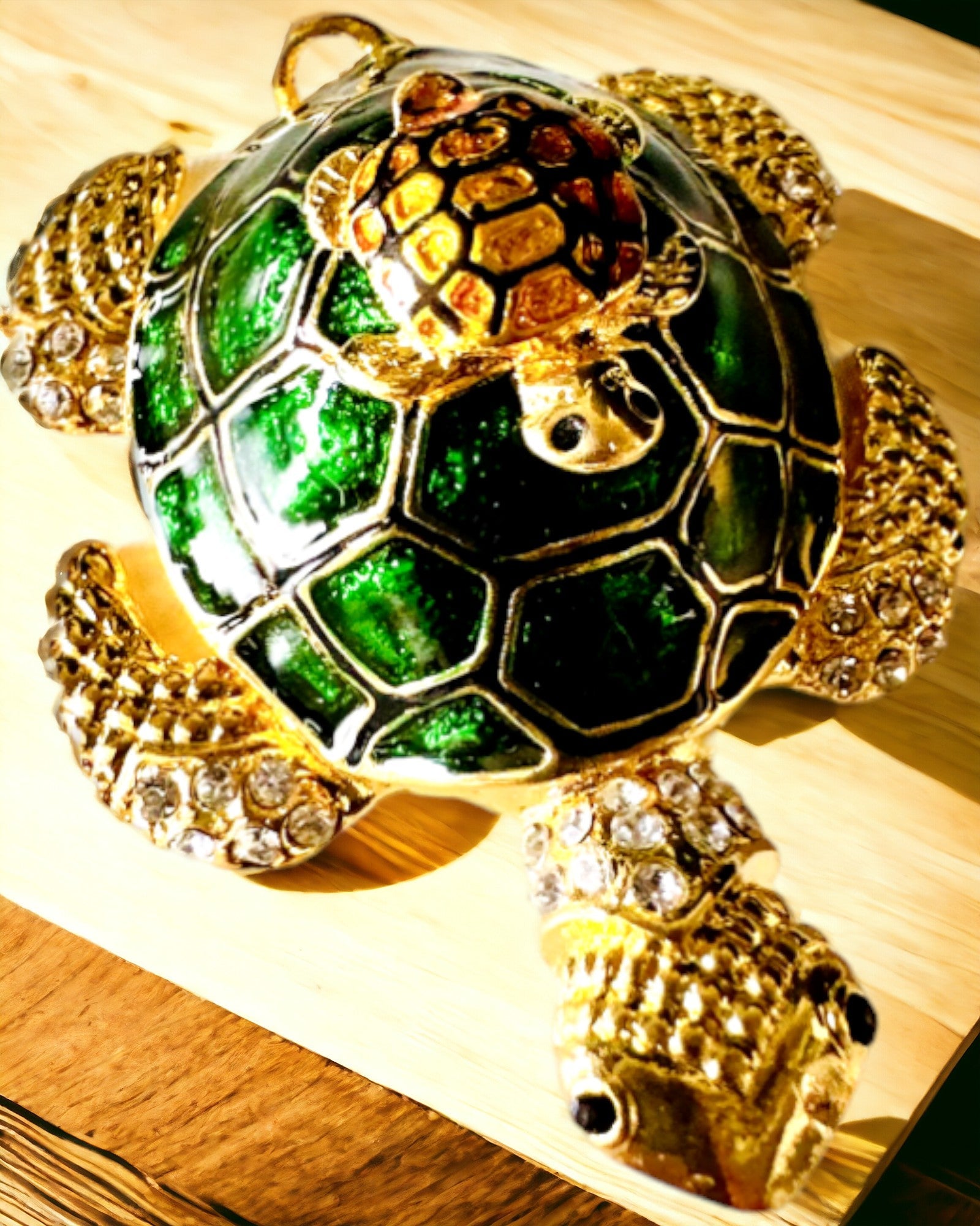 Schmuckkästchen "Schildkrötenfamilie" - Farbe Grün, Personalisierung mit Gravur