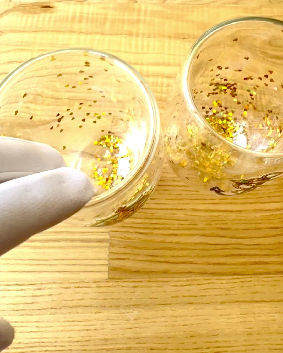 Doppelwandige Gläser "Nautical Dreams" mit Goldflocken - Set aus 2 Stück, 300 ml Fassungsvermögen, Personalisierung mit Gravur möglich