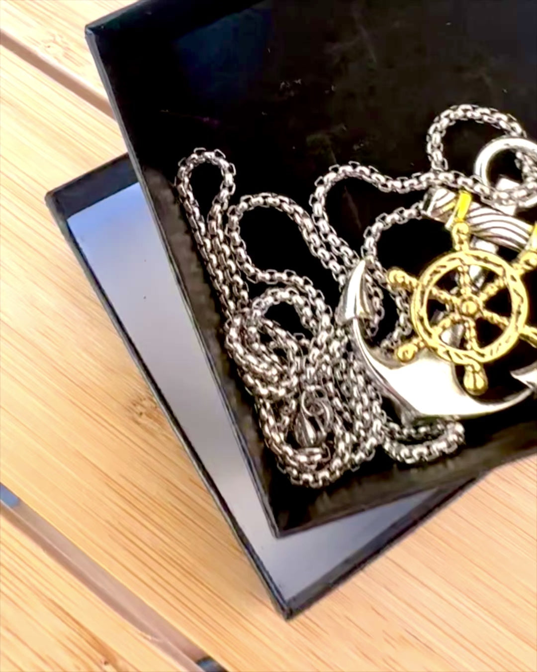 Amulett Seemannsanker des Kapitäns, Halskette mit Gravuroption als Geschenk