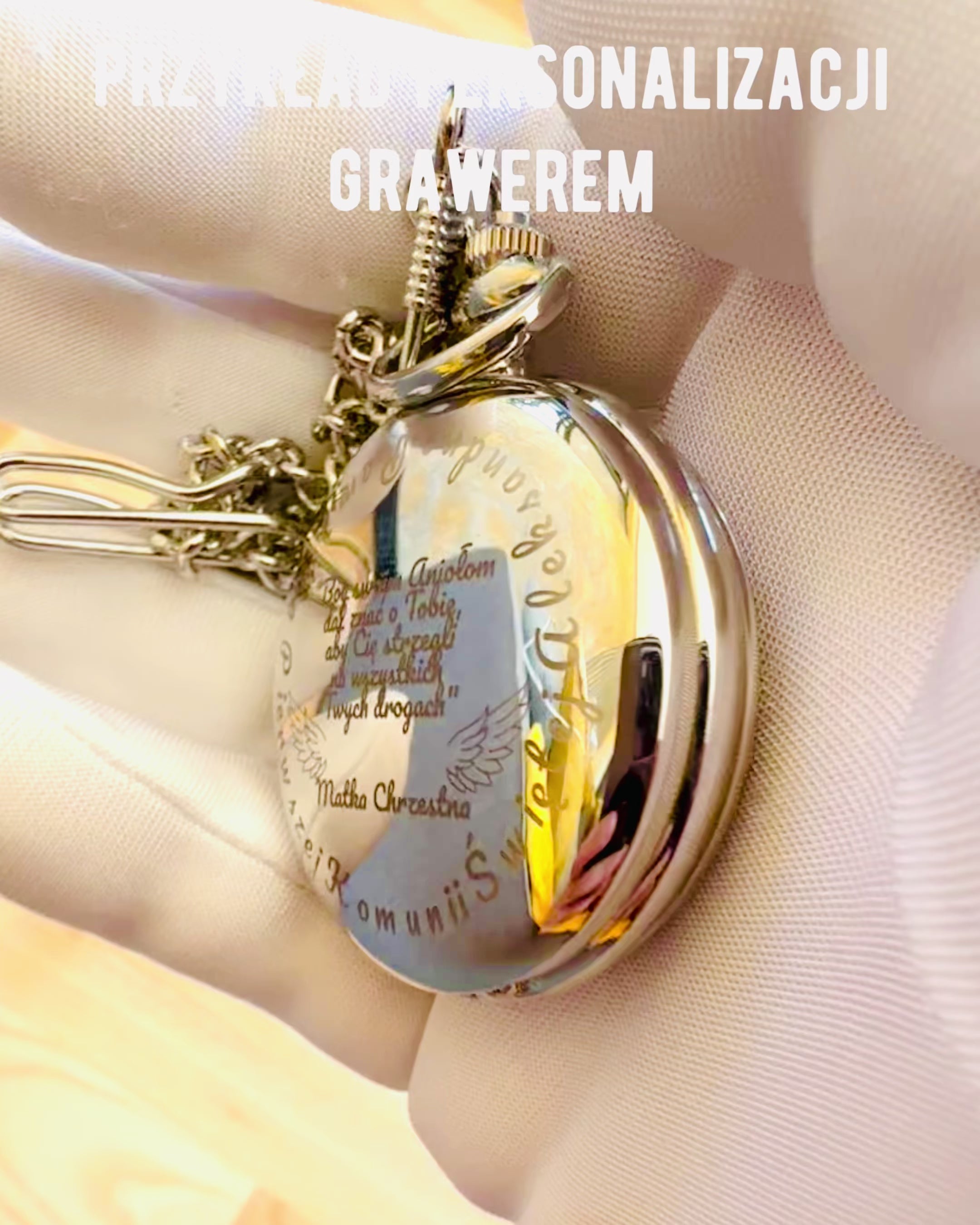 Klassische mechanische Taschenuhr mit Doppeldeckel, manuell, silberfarben