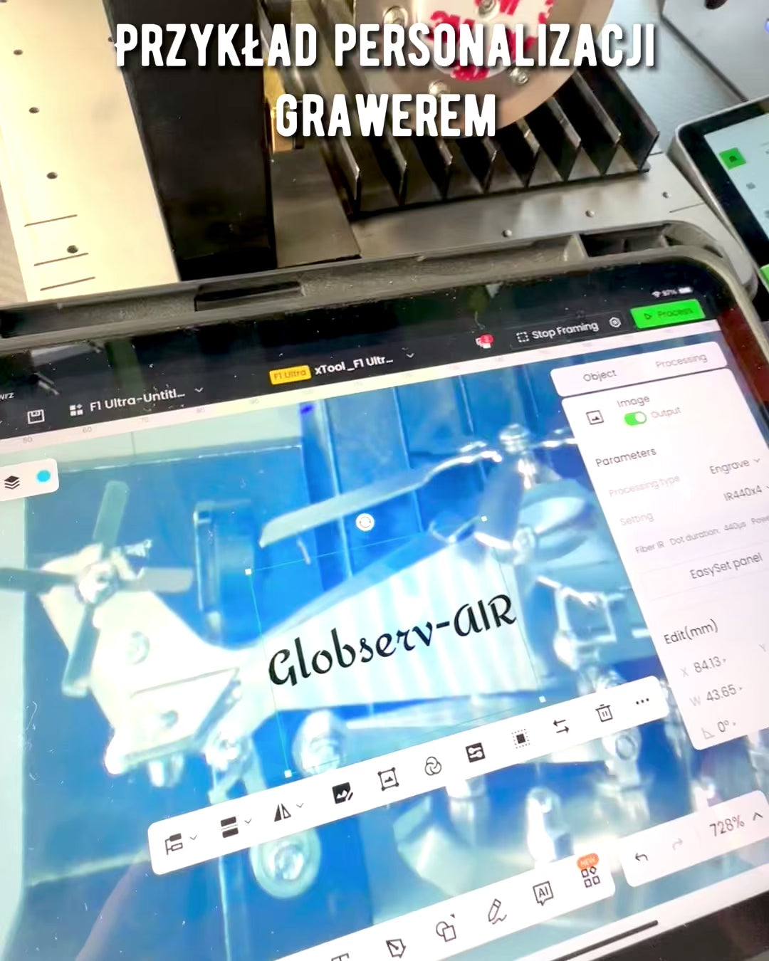 Metallmodell Hubschrauber „SkyRider“ – Verstellbarer Tischständer mit personalisierter Gravur als Geschenk