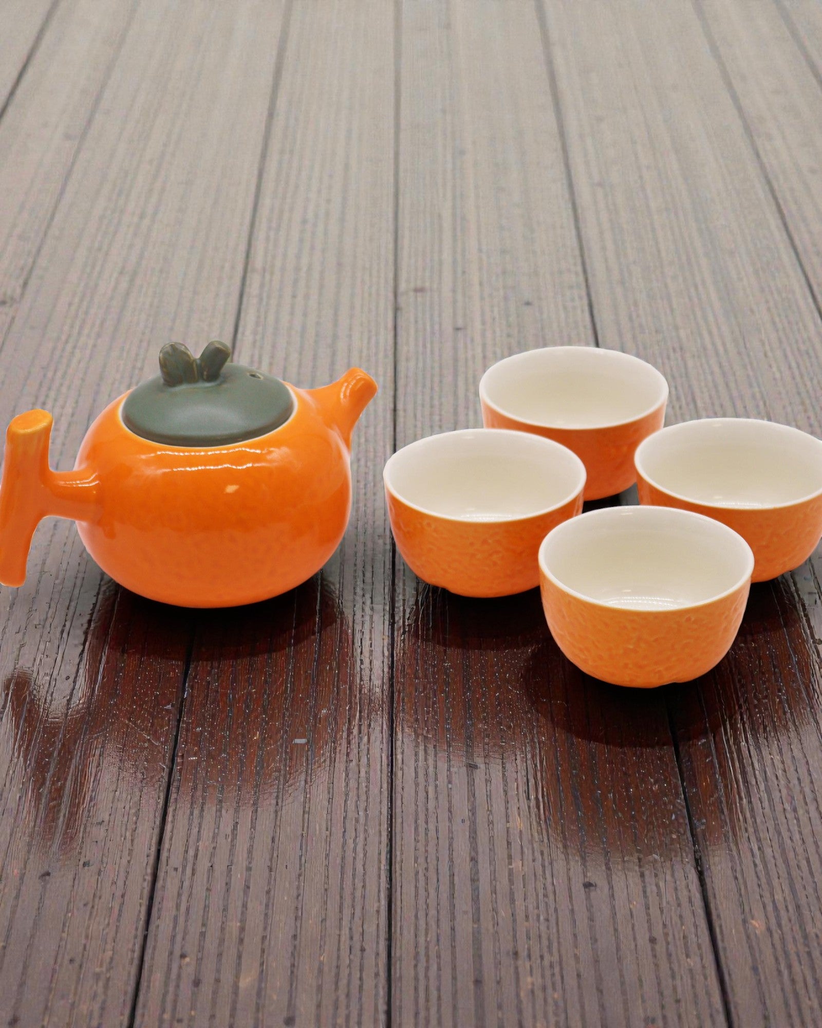Saftige Orange – Teeset mit 4 Tassen